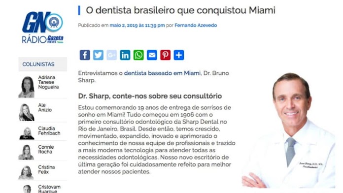 Sharp Dentistry Brazil Gazeta News Coverage