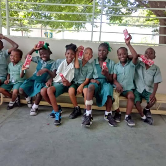 dental hygiene kit distributed in school