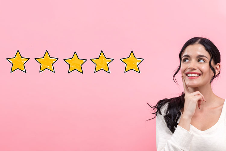 Woman with five stars